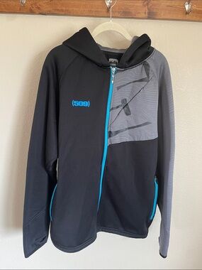 509 Men’s Black & Gray Hooded Zip Snowmobile Jacket XL Performance Outdoor Snow